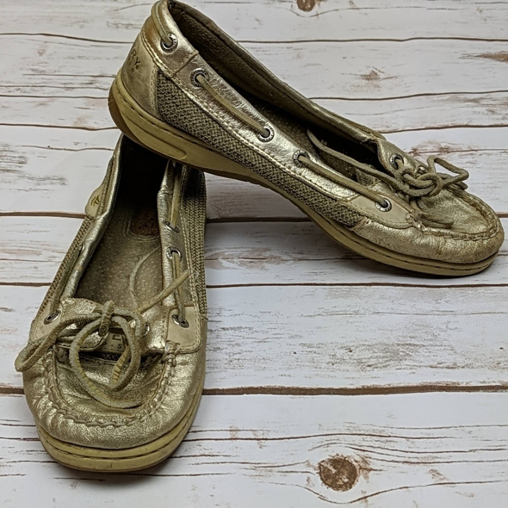 Sperry Top-Sider Angelfish Gold Boat Shoes 6.5M
